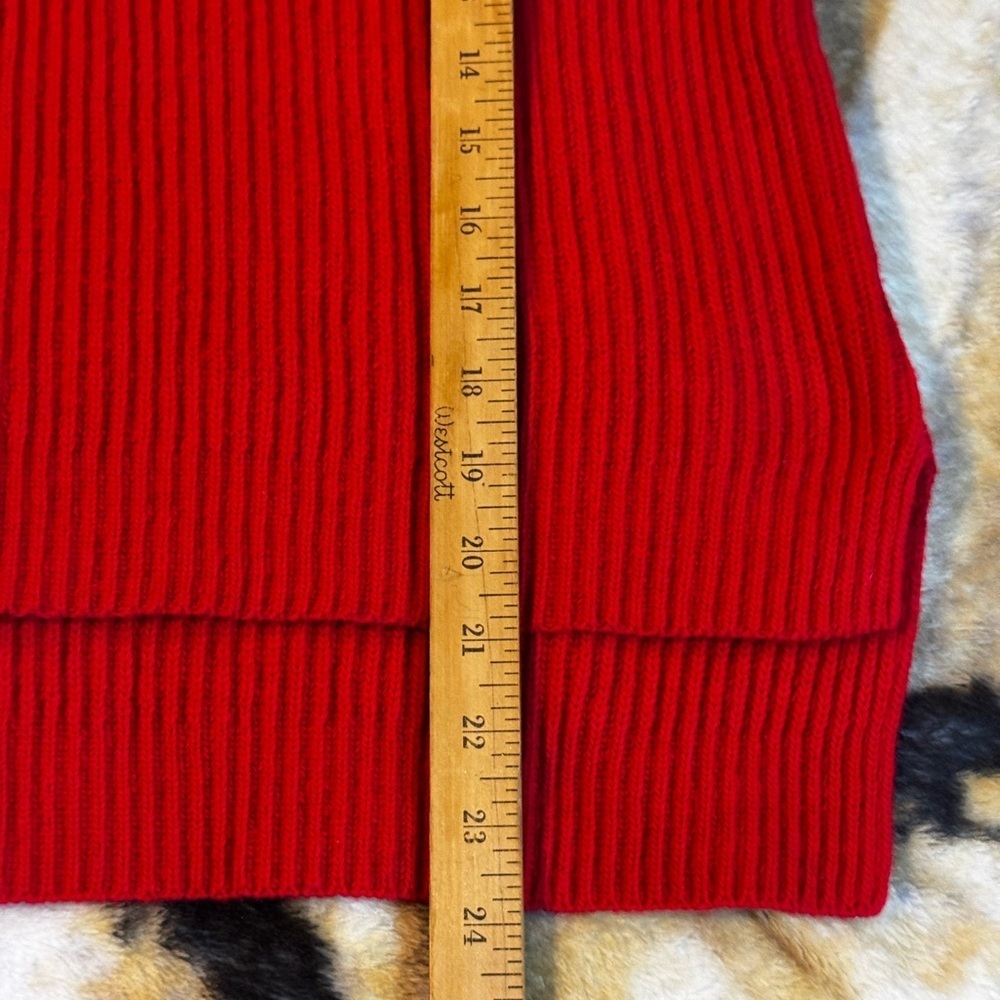 Loft Women’s L Red Burgundy Sweater Lightweight Ribbed Preppy Hi Low Waist Line - Picture 7 of 10